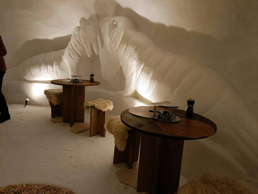 Iglu Walrosse beleuchtet